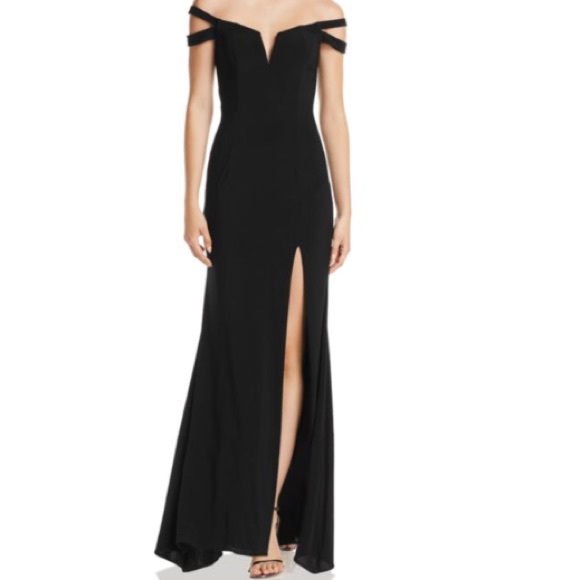 aqua off the shoulder dress